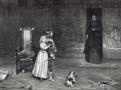 A Aparição da Condessa de Derby na Sala Dourada, cena do &39;Peveril do Pico&39; de Scott, de &39;Leisure Hour&39;, 1888 de John Pettie