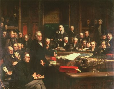 Lorde Palmerston dirigindo-se à Câmara dos Comuns durante os debates sobre o Tratado da França em fevereiro de 1860, 1863 (ver também 107820-21) de John Phillip