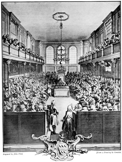 A Câmara dos Comuns, 1742, c1920 de John Pine