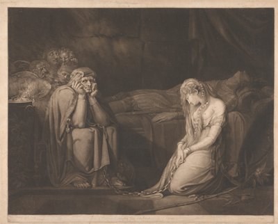 Bellsane e Parzival sob o encantamento de Urma de John Raphael Smith
