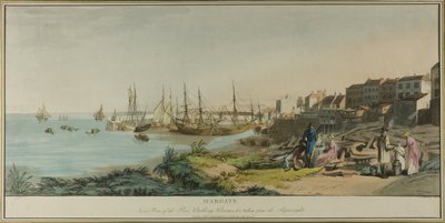 Margate, vista interna do píer, salas de banho e tirada dos construtores navais de John Raphael Smith