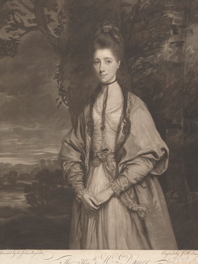 A Honorável Sra. Anne Seymour Damer (née Conway) de John Raphael Smith