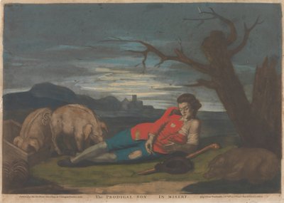 O Filho Pródigo na Miséria (1 de 5) de John Raphael Smith