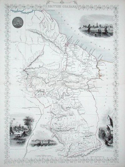 Guiana Britânica, de uma série de Mapas Mundiais publicada por John Tallis & Co., New York & London de John Rapkin