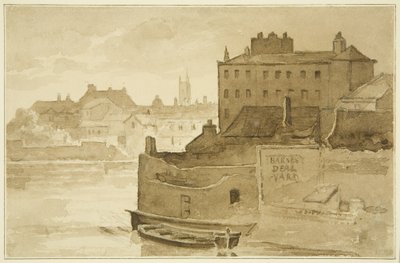 Porto Flutuante, em Counterslip (desenho, aguarela) de John Reverend Eden