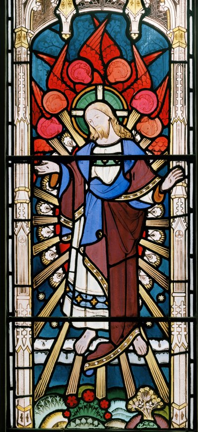 Cristo e Serafim, de As Virgens Sábias e Tolas, 1862 (vitrais) de John Richard Clayton
