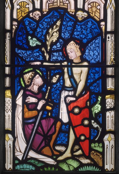 Janela com dois santos do sexo masculino, c.1860 (vitral) de John Richard Clayton