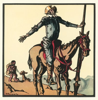 Kensington Rhymes: Dom Quixote (cor litho) de John Robert (after) Monsell