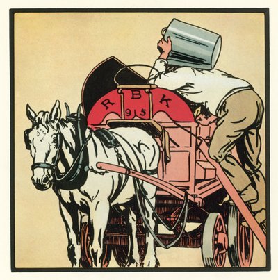 Kensington Rhymes: The Dustman (cor litho) de John Robert (after) Monsell