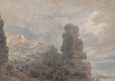 Uma Vista da Pousada em Terracina de John Robert Cozens