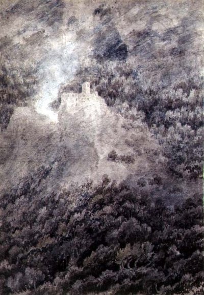 Entre Bolzano e Trent (lápis, aguarela e lavagem em papel) de John Robert Cozens