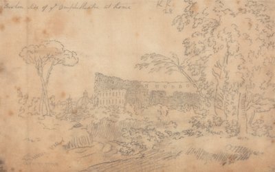 Lado quebrado do anfiteatro de Roma de John Robert Cozens