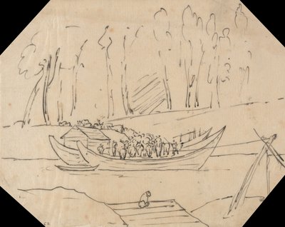 Gado num barco de John Robert Cozens