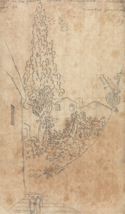 Cipreste no jardim dos franciscanos de Salerno de John Robert Cozens