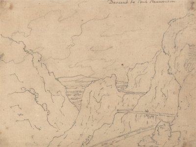 Descida para a ponte de Beauvoisin de John Robert Cozens