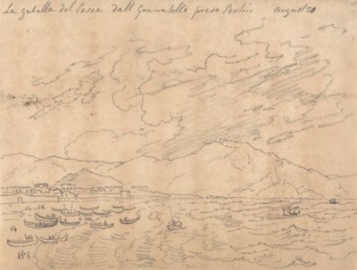 La Gabella del Pesce dal Granabello Preso Portici, 20 de Agosto de John Robert Cozens