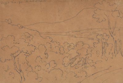 Lago di Vico a partir da colina de Viterbo de John Robert Cozens
