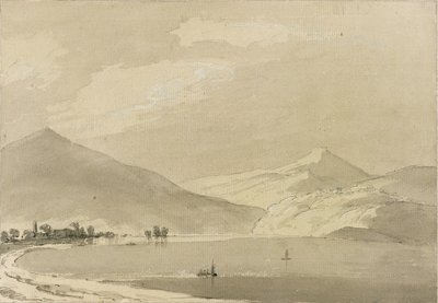 Lago de Como (lápis e tinta sobre papel) (par de 111239) de John Robert Cozens