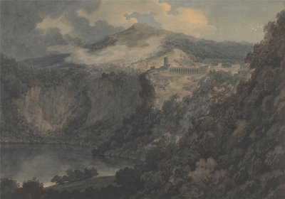 O lago e a cidade de Nemi de John Robert Cozens