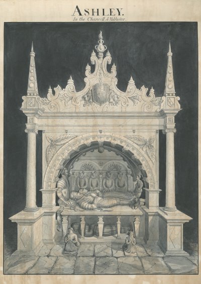 Ashley Church - Ashley Tomb : desenho de caneta e lavagem, nd [?19 cent] (desenho) de John Robert Fernyhough