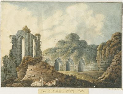 Abadia de Croxden: pintura a aguarela de John Robert Fernyhough