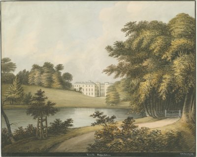 Enville Hall: pintura a cores de água, séc. de John Robert Fernyhough
