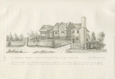 Kingswinford - Bradley Hall: desenho a caneta e tinta de John Robert Fernyhough