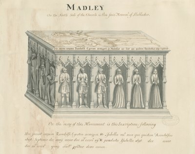 Igreja Madeley - Monumento a Randolf Egerton: desenho com caneta e tinta lavada, nd [19 cêntimos] (desenho) de John Robert Fernyhough