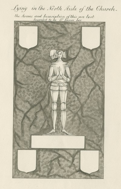 Pedra - Figura de latão [Sir James Lee]: caneta e desenho de lavagem, nd [19 cêntimos] (desenho) de John Robert Fernyhough