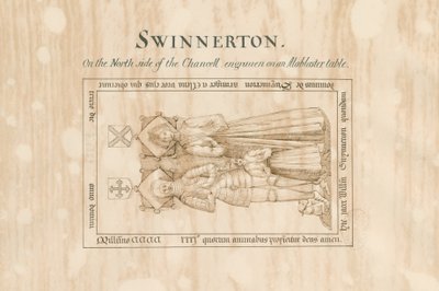 Igreja Swynnerton - Monumento a William Swynnerton: desenho com caneta e tinta, nd [19 cêntimos] (desenho) de John Robert Fernyhough