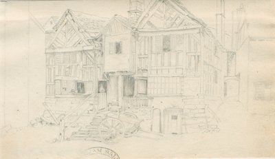 Uttoxeter Town - [Ale Warehouse]: desenho a lápis, nd [?mid 19th cent] (desenho) de John Robert Fernyhough