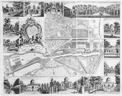 Chiswick House do plano de Chiswick, 1736 de John Rocque