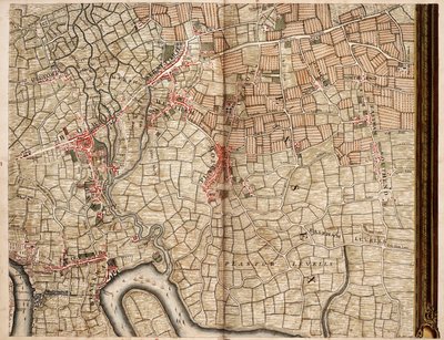 Mapa de Bow, Stratford, Blackwall e Plaistow de John Rocque