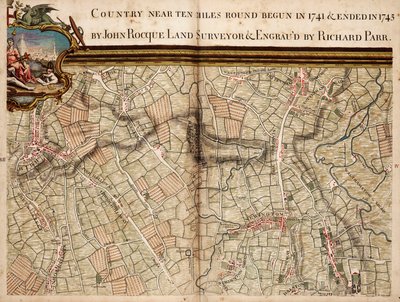 Mapa de Highgate, Kentish Town, Holloway, Tottenham e Newington de John Rocque