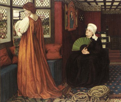 Quadros pré-rafaelite : Julieta e sua Enfermeira (Juliette et sa nourrice) par Stanhope (Spencer-Stanhope), John Roddam (1829-1908). Óleo sobre tela de John Roddam Spencer Stanhope