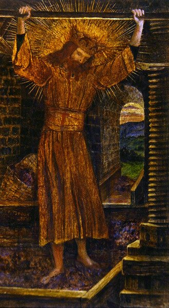 The Wine Press, c.1860 (aguarela, guache e tinta dourada sobre papel) de John Roddam Spencer Stanhope