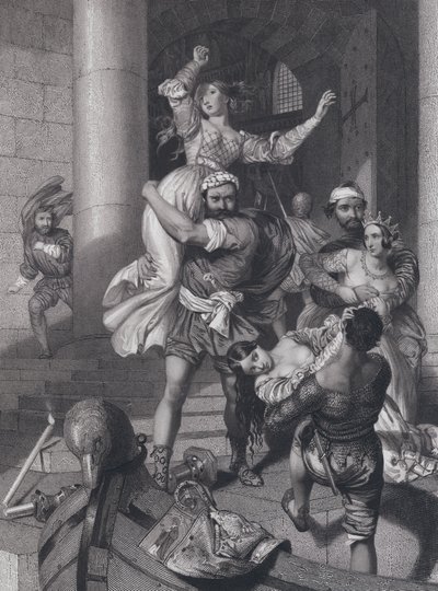 Sequestro das noivas venezianas (gravura) de John Rogers (after) Herbert