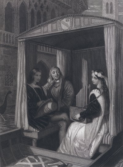 Lady Viola e os seus tutores (gravura) de John Rogers (after) Herbert