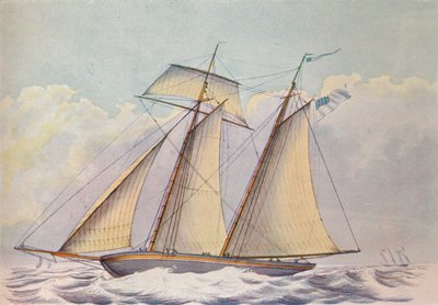 Escuna americana Topsail, 1825 de John Rogers