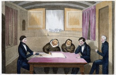 O Eskimos Ikmalik e Alelagliu - Desenho do Capitão Ross de John Ross