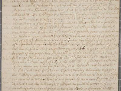Uma carta de John Row, um estudante de St. Andrews, para seu tio, 1691 de John Row