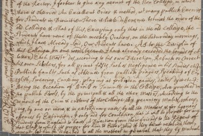 Uma carta de John Row, um estudante de St. Andrews, para seu tio, 1691 de John Row