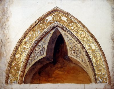 Diagrama da aula de Edimburgo: Janela gótica com cúspide decorada de John Ruskin