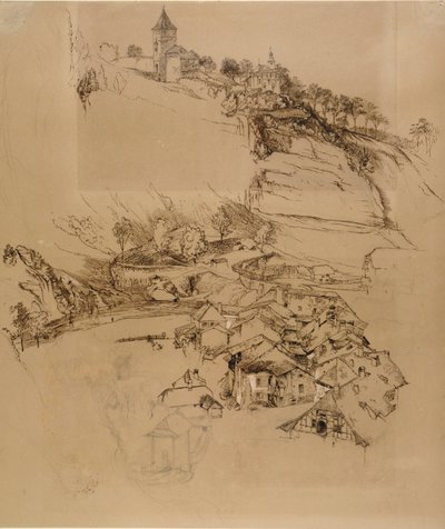 Friburgo, Suíça: Esboço da caneta, Julho ou Agosto - Setembro de 1856 de John Ruskin