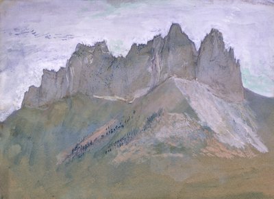 Lanfon Rocks, Lago Annecy, c.1860 (guache e wc no papel) de John Ruskin