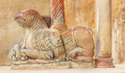 O Gryphon com o Eixo Norte da Entrada Oeste do Duomo, Verona de John Ruskin