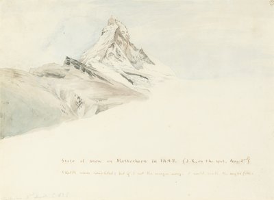 O Matterhorn, Suíça, do Nordeste, 1849 de John Ruskin