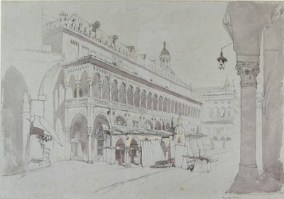 O Palazzo della Ragione e Piazza delle Erbe, Pádua, maio de 1841 de John Ruskin