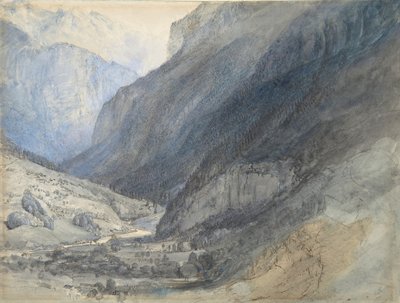 The Valley of Lauterbrunnen, Suíça, ca. 1866. de John Ruskin