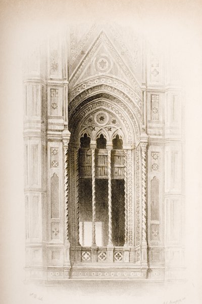 Rendilhado do Campanário de Giotto, Florença, de "As Sete Lâmpadas da Arquitetura", de John Ruskin, gravado por James Charles Armytage (c.1820-97) publicado em 1894 (gravura) de John Ruskin